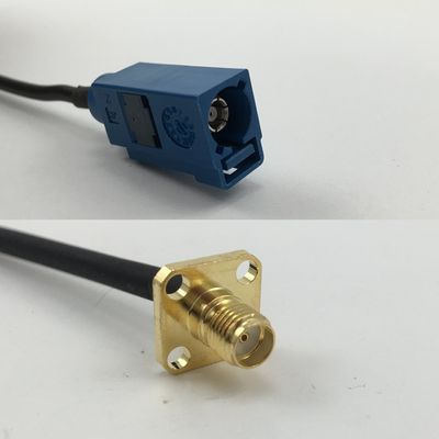 12 inch 30cm RG316 Fakra Blue GPS to SMA FEMALE FLANGE Pigtail Jumper RF coaxial cable 50 ohm Quick USA Shipping