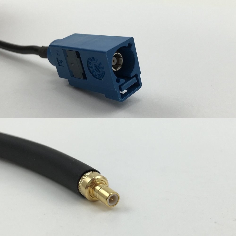 12 inch 30cm RG174 Fakra Blue GPS to SMB MALE Pigtail Jumper RF coaxial cable 50 ohm Quick USA Shipping