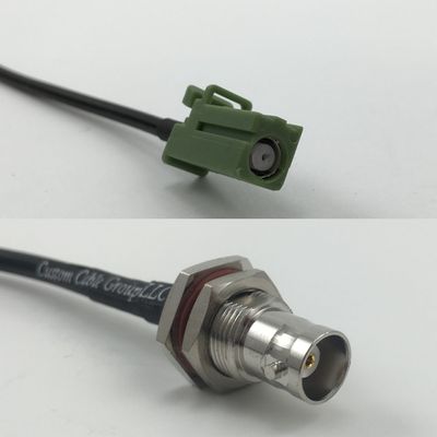 12 inch 30cm RG178 Avic Green Pioneer Jack to BNC Female Big Bulkhead Pigtail Jumper RF coaxial Cable 50 ohm Quick USA Shipping