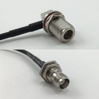 12 inch 30cm RG178 N Female Bulkhead Angle to TNC FEMALE BULKHEAD Pigtail Jumper RF coaxial cable 50 ohm Quick USA Shipping