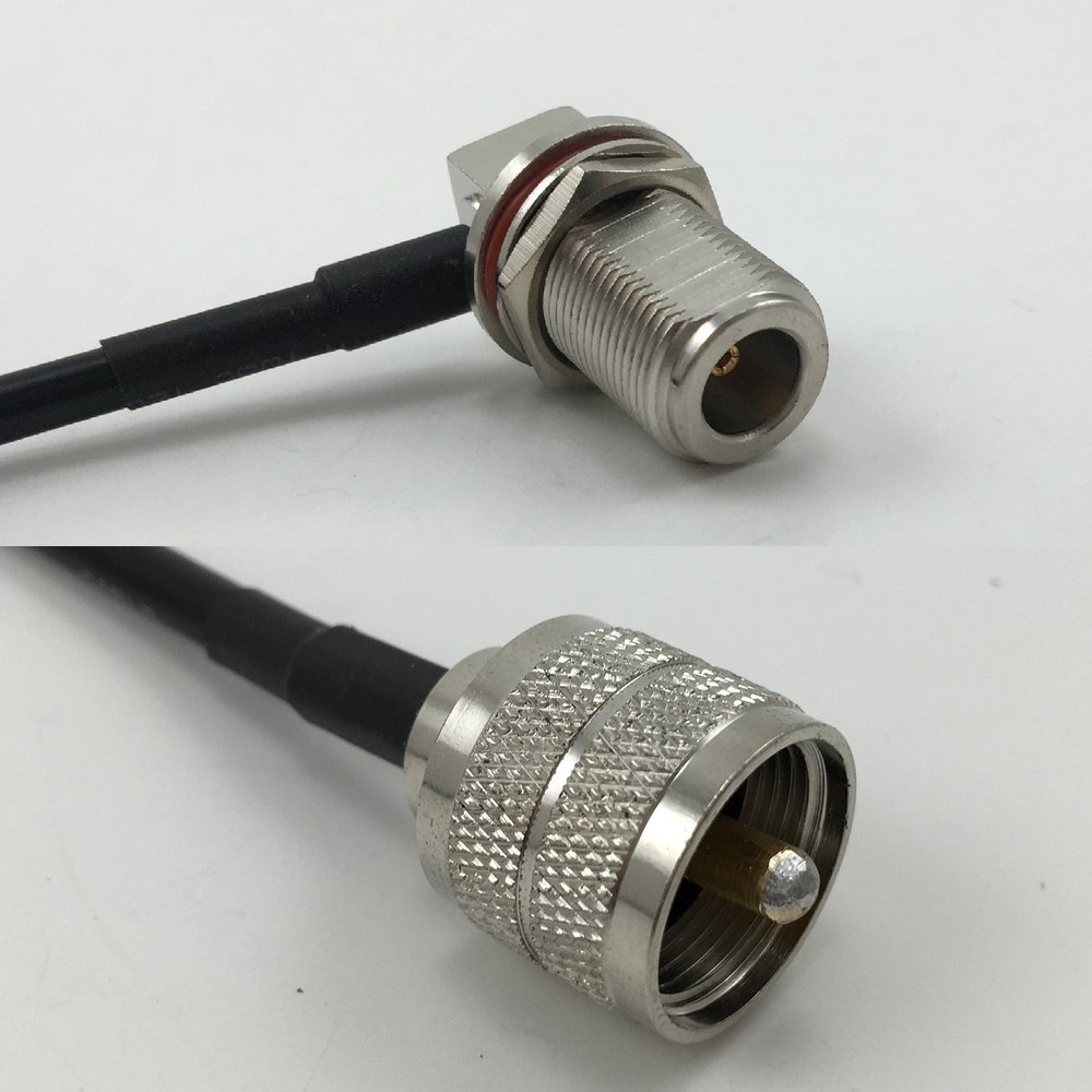 12 inch 30cm RG174 N Female Bulkhead Angle to PL259 UHF Male Pigtail Jumper RF coaxial cable 50 ohm Quick USA Shipping