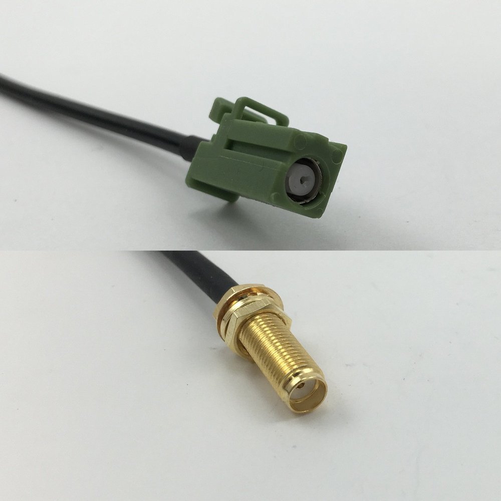 12 inch 30cm RG316 Avic Green Pioneer Jack to SMA Female Long Pigtail Jumper RF coaxial cable 50 ohm Quick USA Shipping