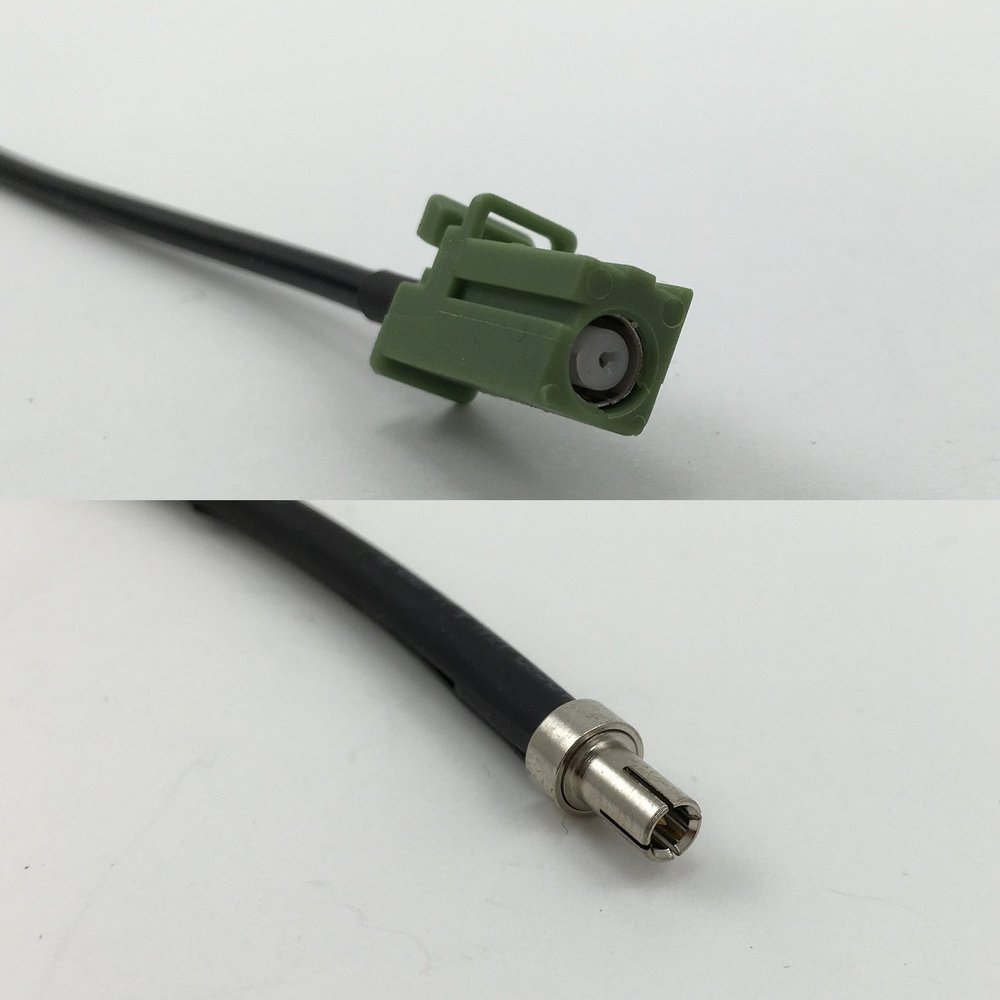 12 inch 30cm RG178 Avic Green Pioneer Jack to TS-9 MALE Pigtail Jumper RF coaxial cable 50 ohm Quick USA Shipping