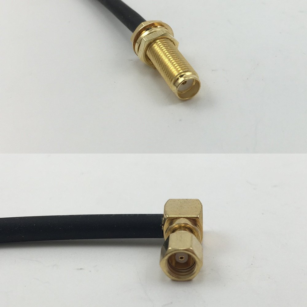 12 inch 30cm RG316 SMA Female Long to SMC Female Angle Pigtail Jumper RF coaxial cable 50 ohm Quick USA Shipping
