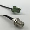 12 inch 30cm RG178 Avic Green Pioneer Jack to F FEMALE Pigtail Jumper RF coaxial cable 50 ohm Quick USA Shipping view 1