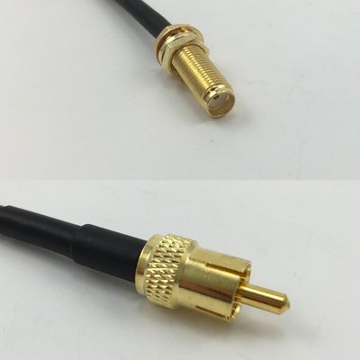 12 inch 30cm RG174 SMA Female Long to RCA MALE Pigtail Jumper RF coaxial cable 50 ohm Quick USA Shipping