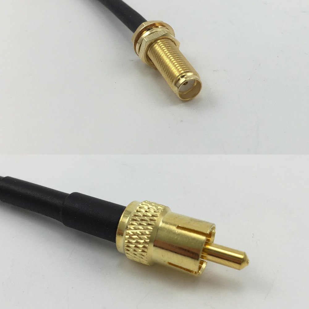 12 inch 30cm RG174 SMA Female Long to RCA MALE Pigtail Jumper RF coaxial cable 50 ohm Quick USA Shipping