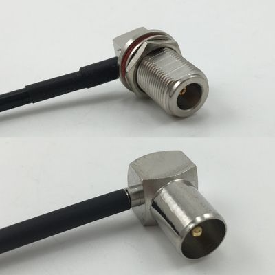 12 inch 30cm RG316 N Female Bulkhead Angle to DVB Pal Male Angle Pigtail Jumper RF coaxial cable 50 ohm Quick USA Shipping
