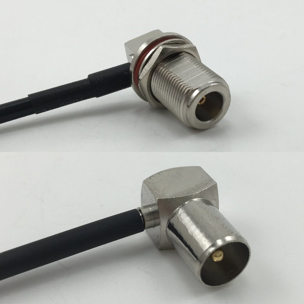 12 inch 30cm RG316 N Female Bulkhead Angle to DVB Pal Male Angle Pigtail Jumper RF coaxial cable 50 ohm Quick USA Shipping