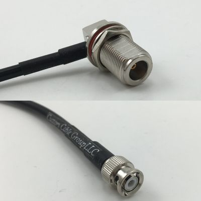 12 inch 30cm RG316 N Female Bulkhead Angle to MiniBNC Male Pigtail Jumper RF coaxial Cable 50 ohm Quick USA Shipping