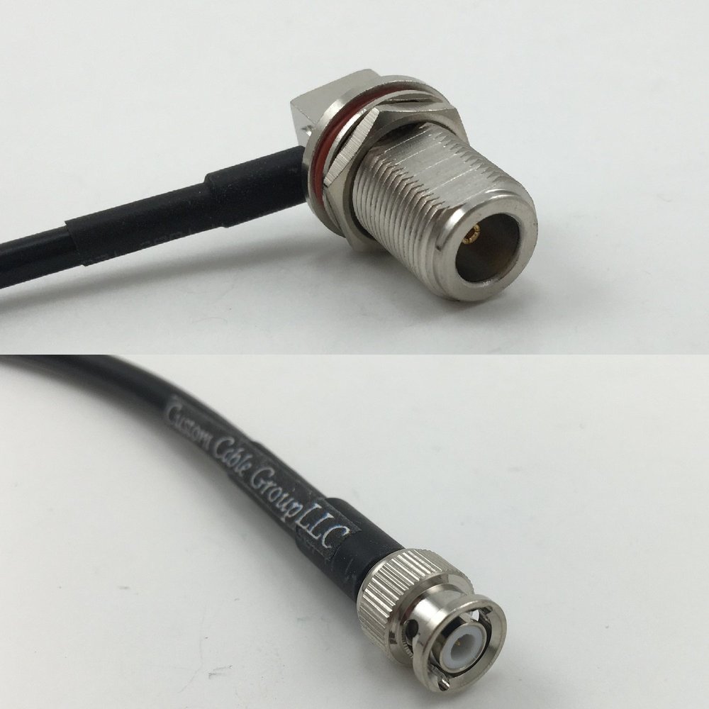 12 inch 30cm RG316 N Female Bulkhead Angle to MiniBNC Male Pigtail Jumper RF coaxial Cable 50 ohm Quick USA Shipping