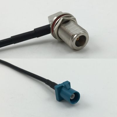12 inch 30cm RG316 N Female Bulkhead Angle to Fakra Neutral Male Pigtail Jumper RF coaxial Cable 50 ohm Quick USA Shipping