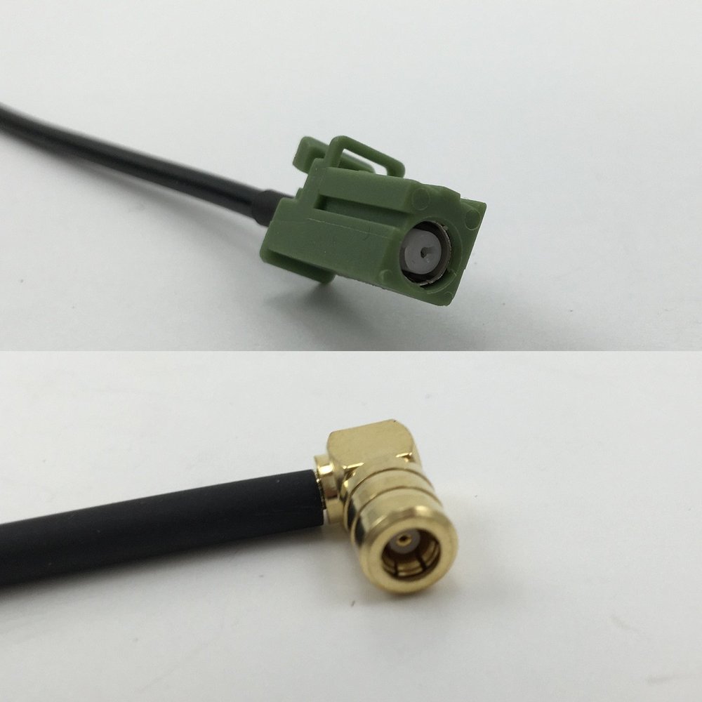 12 inch 30cm RG178 Avic Green Pioneer Jack to SMB Female Angle Pigtail Jumper RF coaxial Cable 50 ohm Quick USA Shipping