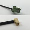 12 inch 30cm RG178 Avic Green Pioneer Jack to SMB Female Angle Pigtail Jumper RF coaxial Cable 50 ohm Quick USA Shipping view 1