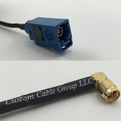12 inch 30cm RG316 Fakra Blue GPS to SMA MALE ANGLE Pigtail Jumper RF coaxial cable 50 ohm Quick USA Shipping