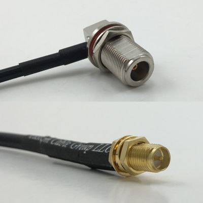 12 inch 30cm RG178 N Female Bulkhead Angle to RP-SMA Female Pigtail Jumper RF coaxial Cable 50 ohm Quick USA Shipping