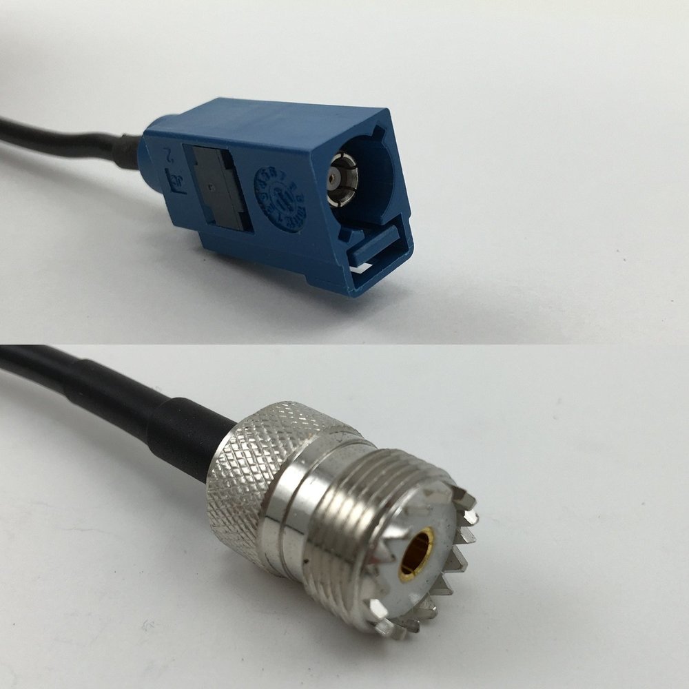 12 inch 30cm RG178 Fakra Blue GPS to SO239 UHF Female Pigtail Jumper RF coaxial cable 50 ohm Quick USA Shipping