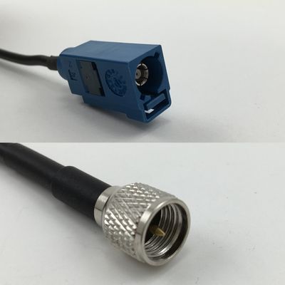 12 inch 30cm RG178 Fakra Blue GPS to MINI UHF MALE Pigtail Jumper RF coaxial cable 50 ohm Quick USA Shipping