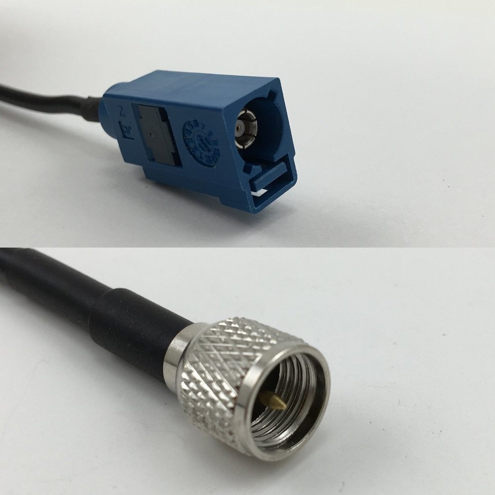 12 inch 30cm RG178 Fakra Blue GPS to MINI UHF MALE Pigtail Jumper RF coaxial cable 50 ohm Quick USA Shipping