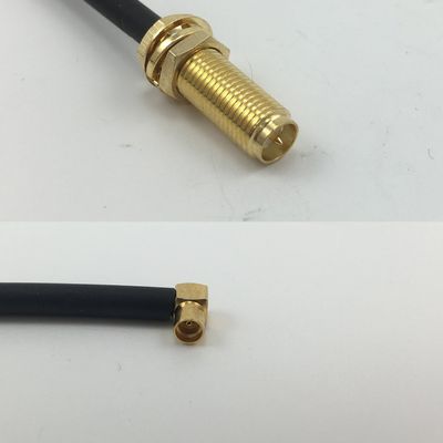 12 inch 30cm RG174 RP-SMA Female Long to MMCX Female Angle Pigtail Jumper RF coaxial Cable 50 ohm Quick USA Shipping