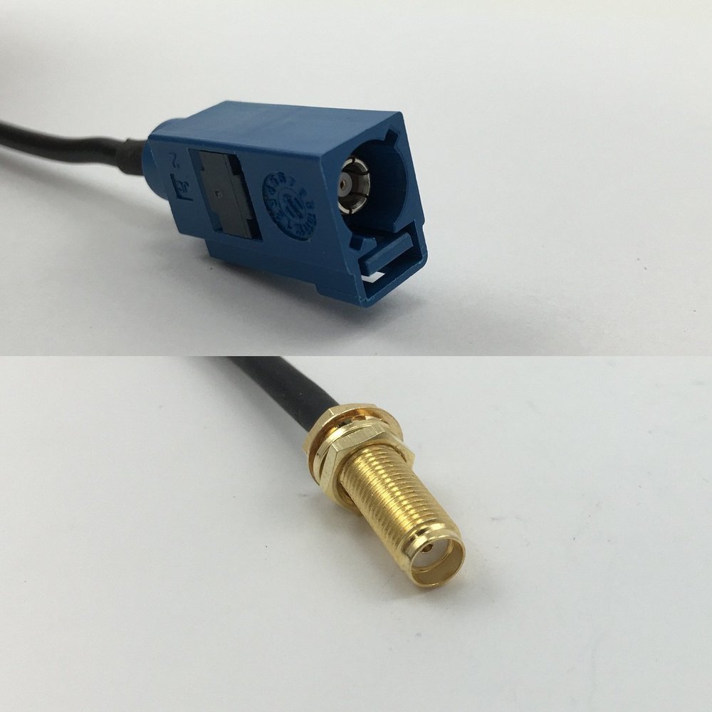 12 inch 30cm RG174 Fakra Blue GPS to SMA Female Long Pigtail Jumper RF coaxial Cable 50 ohm Quick USA Shipping