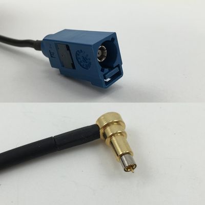12 inch 30cm RG178 Fakra Blue GPS to MS-156 MALE ANGLE Pigtail Jumper RF coaxial cable 50 ohm Quick USA Shipping