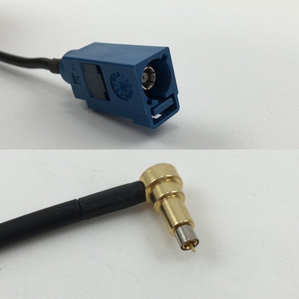 12 inch 30cm RG178 Fakra Blue GPS to MS-156 MALE ANGLE Pigtail Jumper RF coaxial cable 50 ohm Quick USA Shipping
