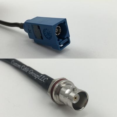 12 inch 30cm RG316 Fakra Blue GPS to BNC FEMALE SM BULKHEAD Pigtail Jumper RF coaxial cable 50 ohm Quick USA Shipping