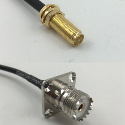 12 inch 30cm RG178 RP-SMA Female Long to UHF Female Flange Pigtail Jumper RF coaxial cable 50 ohm Quick USA Shipping