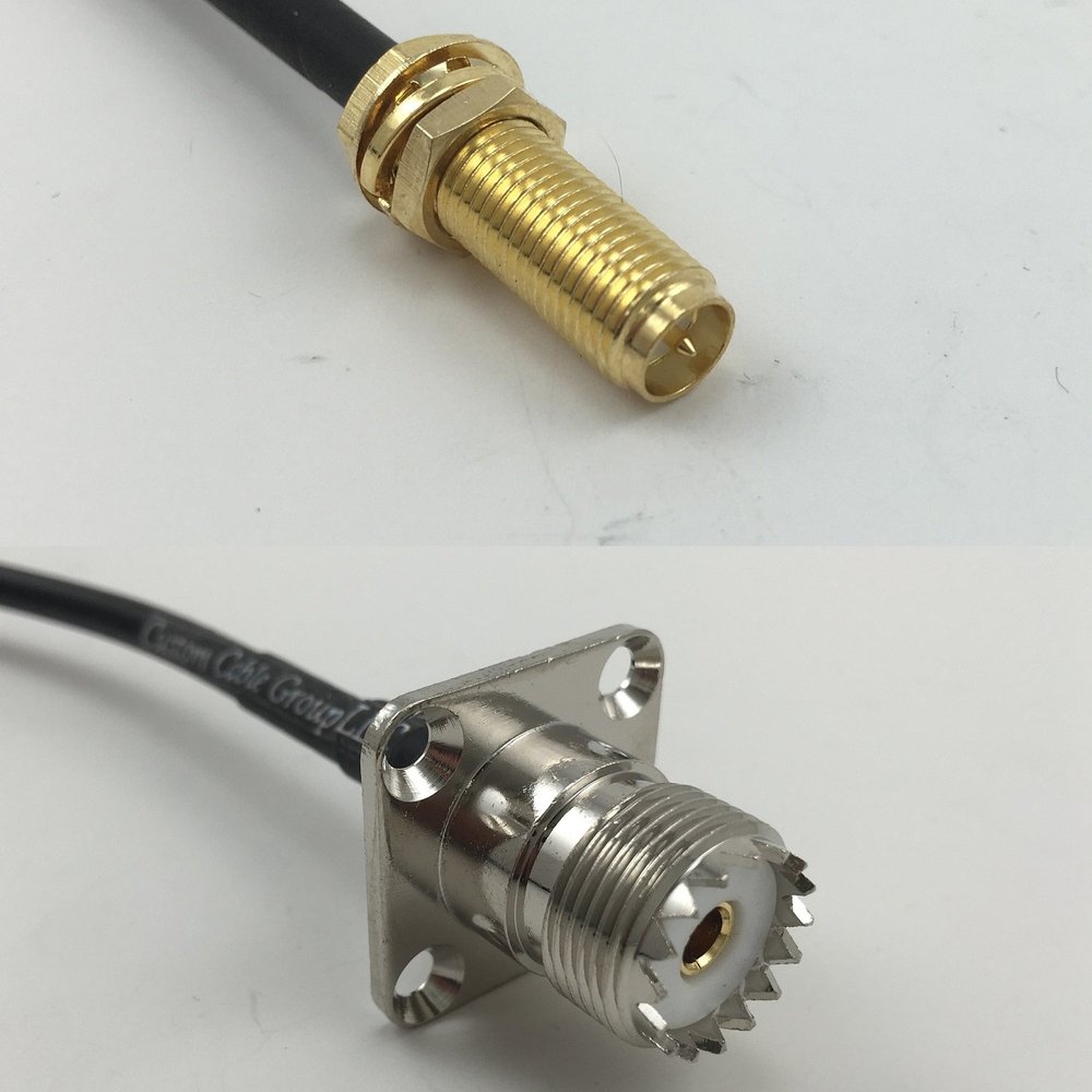12 inch 30cm RG178 RP-SMA Female Long to UHF Female Flange Pigtail Jumper RF coaxial cable 50 ohm Quick USA Shipping