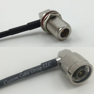 12 inch 30cm RG316 N Female Bulkhead Angle to N MALE ANGLE Pigtail Jumper RF coaxial cable 50 ohm Quick USA Shipping