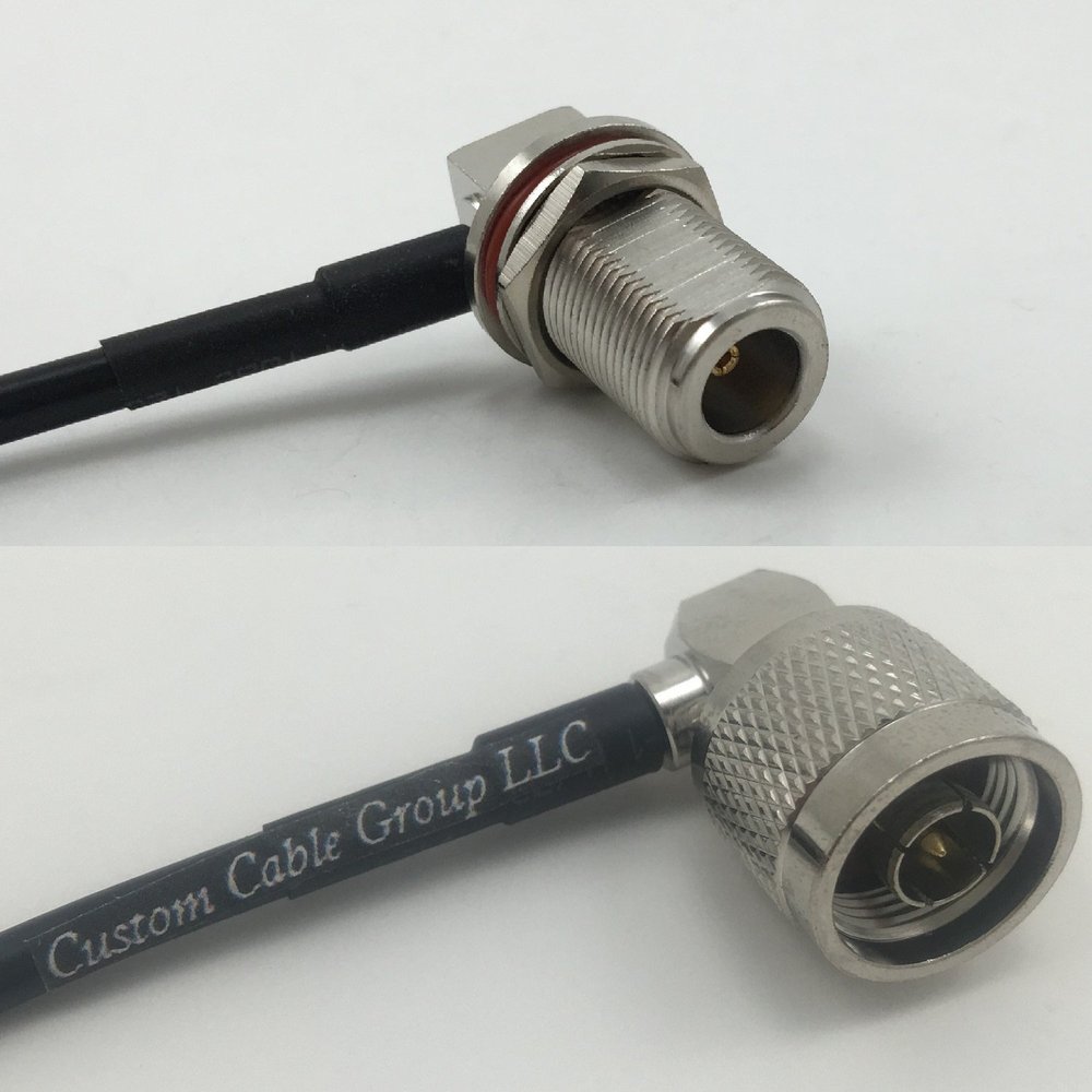 12 inch 30cm RG316 N Female Bulkhead Angle to N MALE ANGLE Pigtail Jumper RF coaxial cable 50 ohm Quick USA Shipping