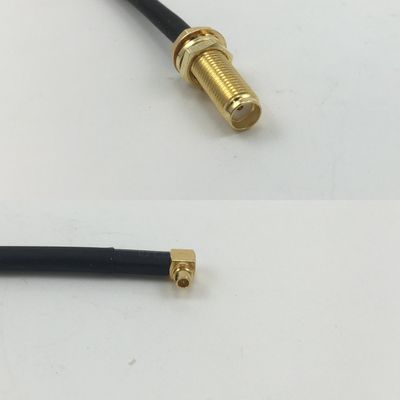 12 inch 30cm RG316 SMA Female Long to MMCX MALE ANGLE Pigtail Jumper RF coaxial cable 50 ohm Quick USA Shipping