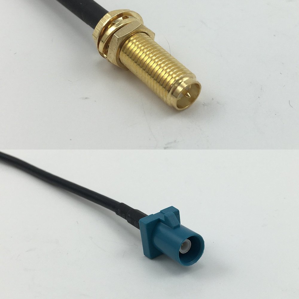 3 feet RG178 RP-SMA Female Long to Fakra Neutral Male Pigtail Jumper RF coaxial cable 50 ohm Quick USA Shipping