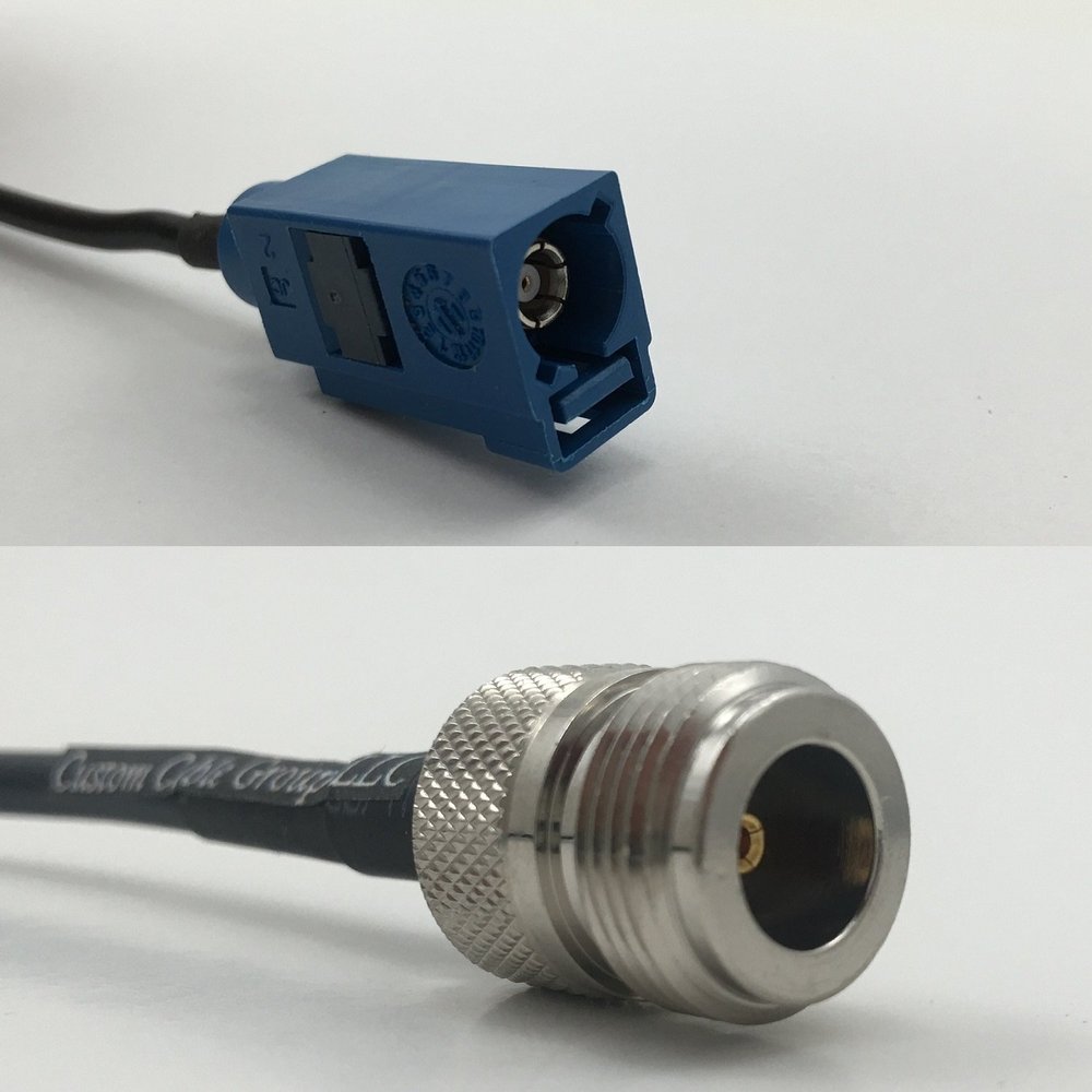 3 feet RG178 Fakra Blue GPS to N FEMALE Pigtail Jumper RF coaxial cable 50 ohm Quick USA Shipping