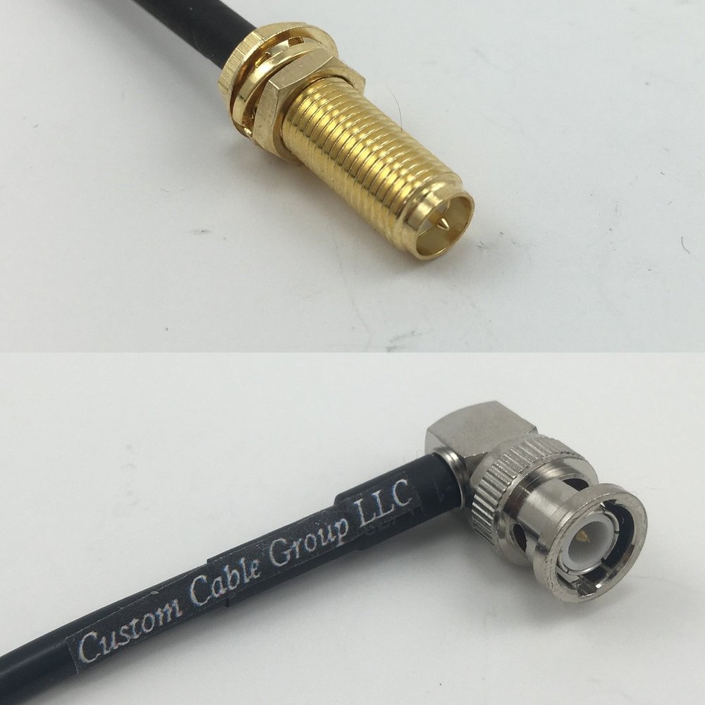 3 feet RG174 RP-SMA Female Long to BNC MALE ANGLE Pigtail Jumper RF coaxial cable 50 ohm Quick USA Shipping