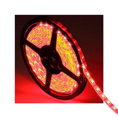 Tasodin Water-Resistance IP65, 12V Waterproof Flexible LED Strip Light, 16.4ft/5m Cuttable LED Light Strips, 300 Units 3528 LEDs Lighting String, LED Tape(Red) Power Adapter not Included