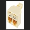 Monster Cable Two Line Duplex Phone Adapter 4 Conductor Ivory Carded view 1