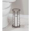 mDesign Metal Toilet Paper Holder Stand - Storage Reserve for 3 Rolls of Toilet Tissue - Freestanding Toilet Paper Holder - Stylish Bathroom Floor Toilet Paper Stand - Omni Collection - Bronze view 2