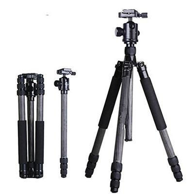 GOWE Professional Carbon Fiber Tripod Monopod + Ball Head Portable Compact Travel Tripod For DSLR Camera Stand 28mm Leg