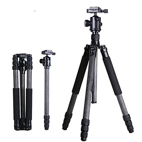 GOWE Professional Carbon Fiber Tripod Monopod + Ball Head Portable Compact Travel Tripod For DSLR Camera Stand 28mm Leg
