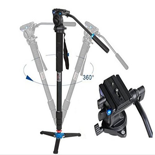 GOWE Professional Monopod Tripod For Video/Bird Watching/Monopod & Fluid Head for DSLR Camera Camcorder DV