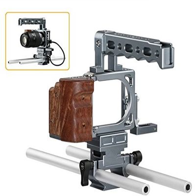 GOWE Professional DSLR Camera Cage Kit with 15mm Standard Rods for Black Magic Pocket Cinema Camera DMPCC