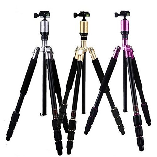 GOWE Multicolor Cool Professional Portable Stable Aluminum Travel Tripod+Ball Head 4 Sections For DSLR Camera