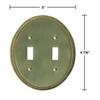 4 Solid Brass Switchplate Double Toggle Oval Braided | Renovator's Supply view 2