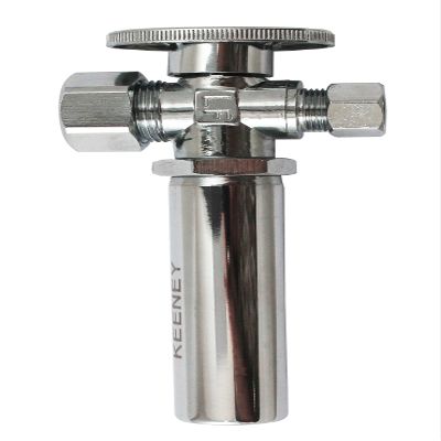 Quarter Turn Straight Valve 5/8-Inch OD by 3/8-Inch OD Compression with Water Hammer Arrestor, Lead-Free