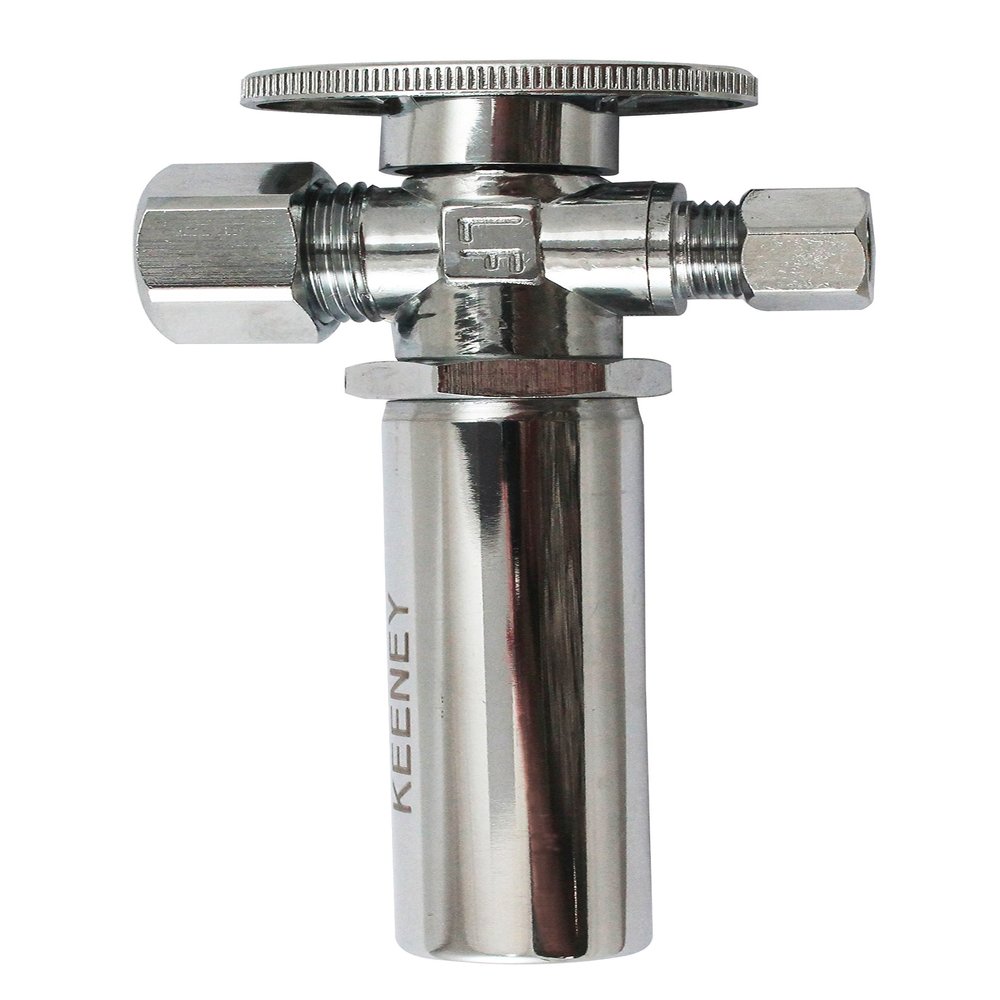 Quarter Turn Straight Valve 5/8-Inch OD by 3/8-Inch OD Compression with Water Hammer Arrestor, Lead-Free