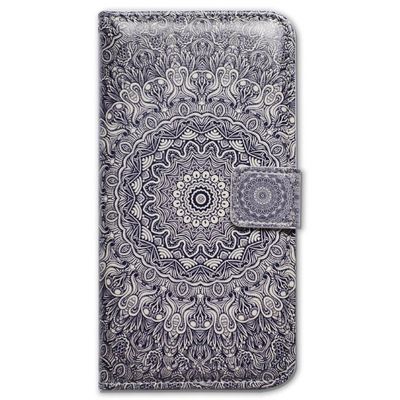 Bcov Case for iPod Touch 7/iPod Touch 6,Bcov Grey Mandala Pattern Wallet Flip Leather Cover Case with Credit Card ID Card Slot Holder Kickstand for iPod Touch 7/6/5