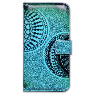 Bcov Case for iPod Touch 7/iPod Touch 6,Bcov Green Circles of Doodles Wallet Flip Leather Cover Case with Credit Card ID Card Slot Holder Kickstand for iPod Touch 7/6/5