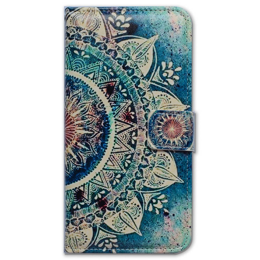 Bcov Case for iPod Touch 7/iPod Touch 6,Bcov Green Circular Mandala Wallet Flip Leather Cover Case with Credit Card ID Card Slot Holder Kickstand for iPod Touch 7/6/5